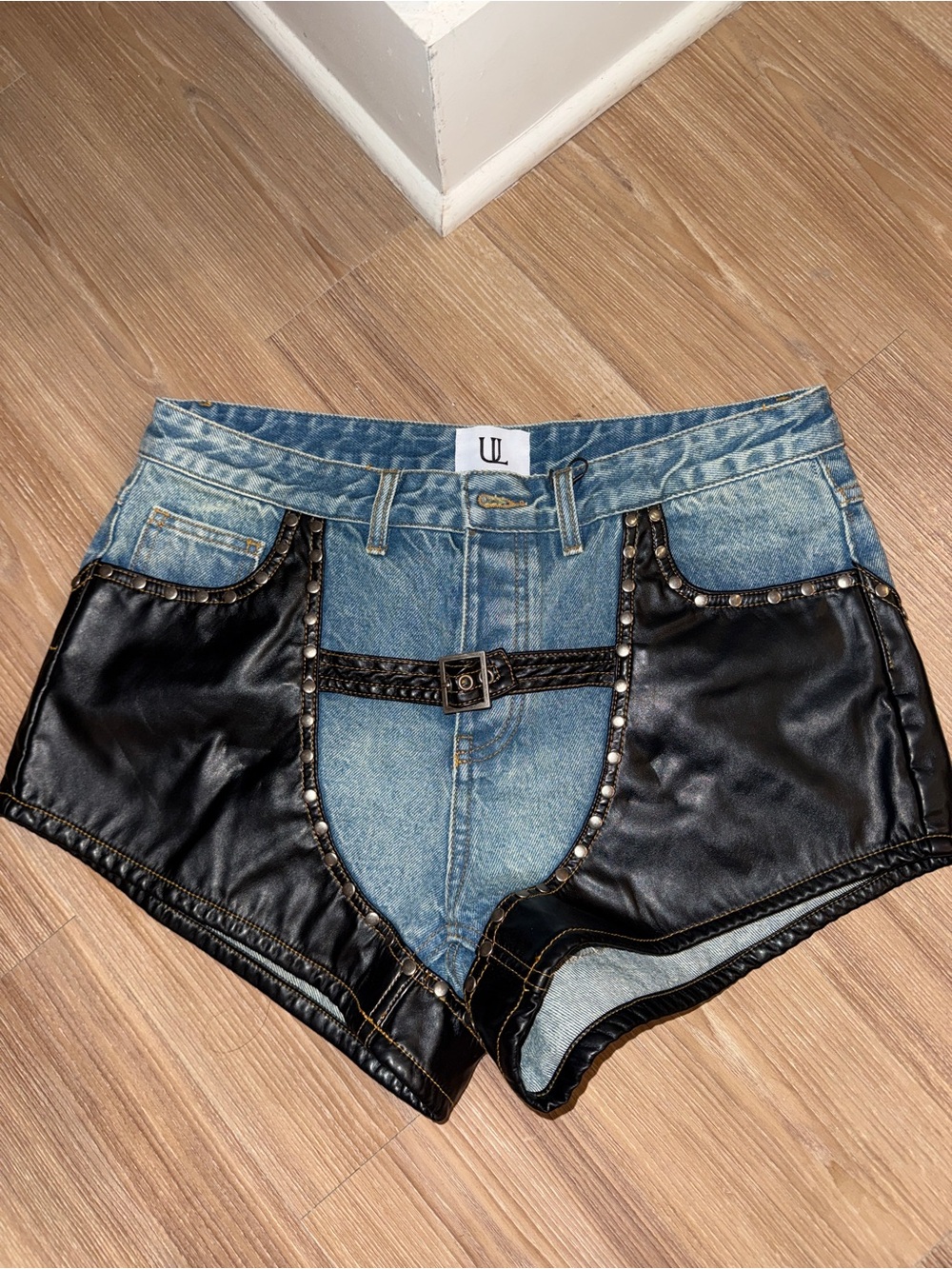 Understated Leather Chap Shorts